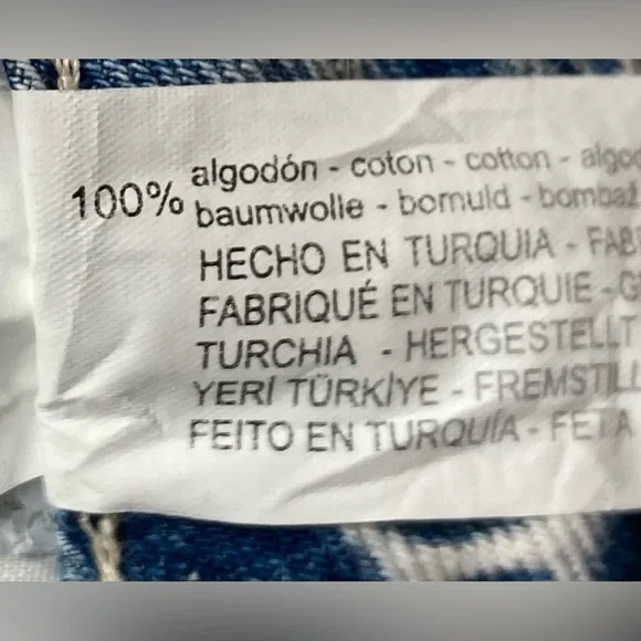 NWT ZARA Jeans Women Sz 6 High Rise Straight Leg Fringe Raw Hem Blue Denim Pants - Picture 9 of 9